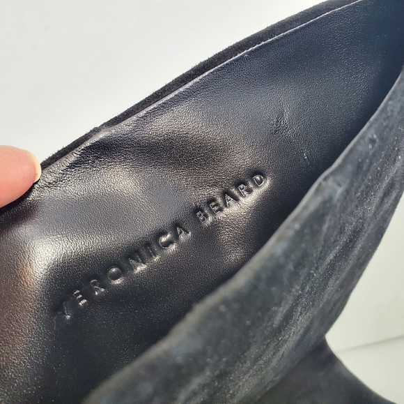 NWT$695 Veronica Beard Suede Dali Knee High Stiletto Heeled Boots in Black Sz 9 - Picture 13 of 16